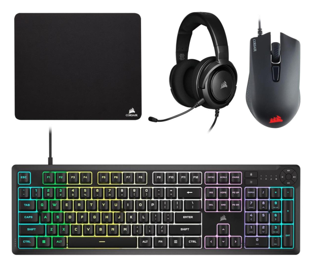 Corsair 4 in 1 Gaming Bundle (K55 Core + Harpoon Pro + MM100 + HS35) - 1296062 - zdjęcie